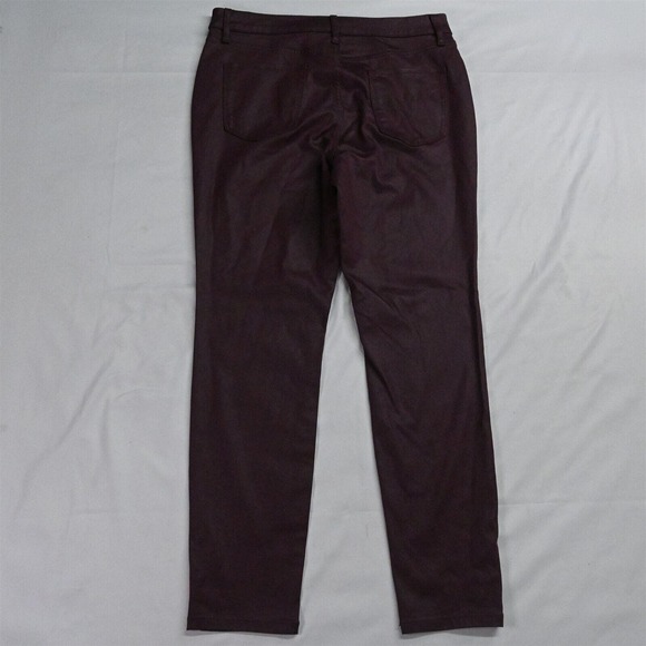 Simply Vera by Vera Wang 14 Skinny Coated Maroon Red‎ Flex Denim Jeans - Picture 7 of 7